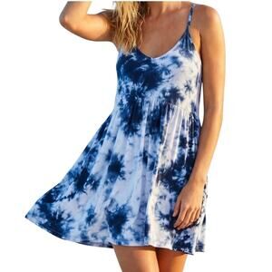 Revolve Z Supply Kona Cloud Print Mini Sundress Blue Tie-Dye NWT Medium